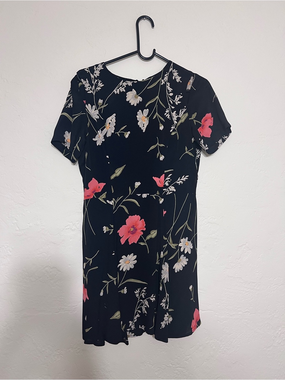 Reformation Black Floral Mini Dress